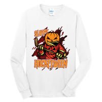 Hockey Slappy Hockeyween Pumpkin Jack O Lantern Halloween Tall Long Sleeve T-Shirt