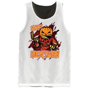 Hockey Slappy Hockeyween Pumpkin Jack O Lantern Halloween Mesh Reversible Basketball Jersey Tank