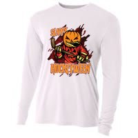 Hockey Slappy Hockeyween Pumpkin Jack O Lantern Halloween Cooling Performance Long Sleeve Crew