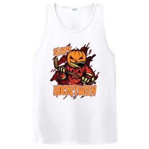 Hockey Slappy Hockeyween Pumpkin Jack O Lantern Halloween PosiCharge Competitor Tank