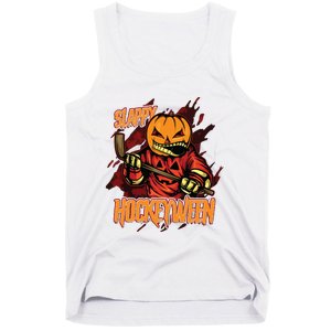 Hockey Slappy Hockeyween Pumpkin Jack O Lantern Halloween Tank Top