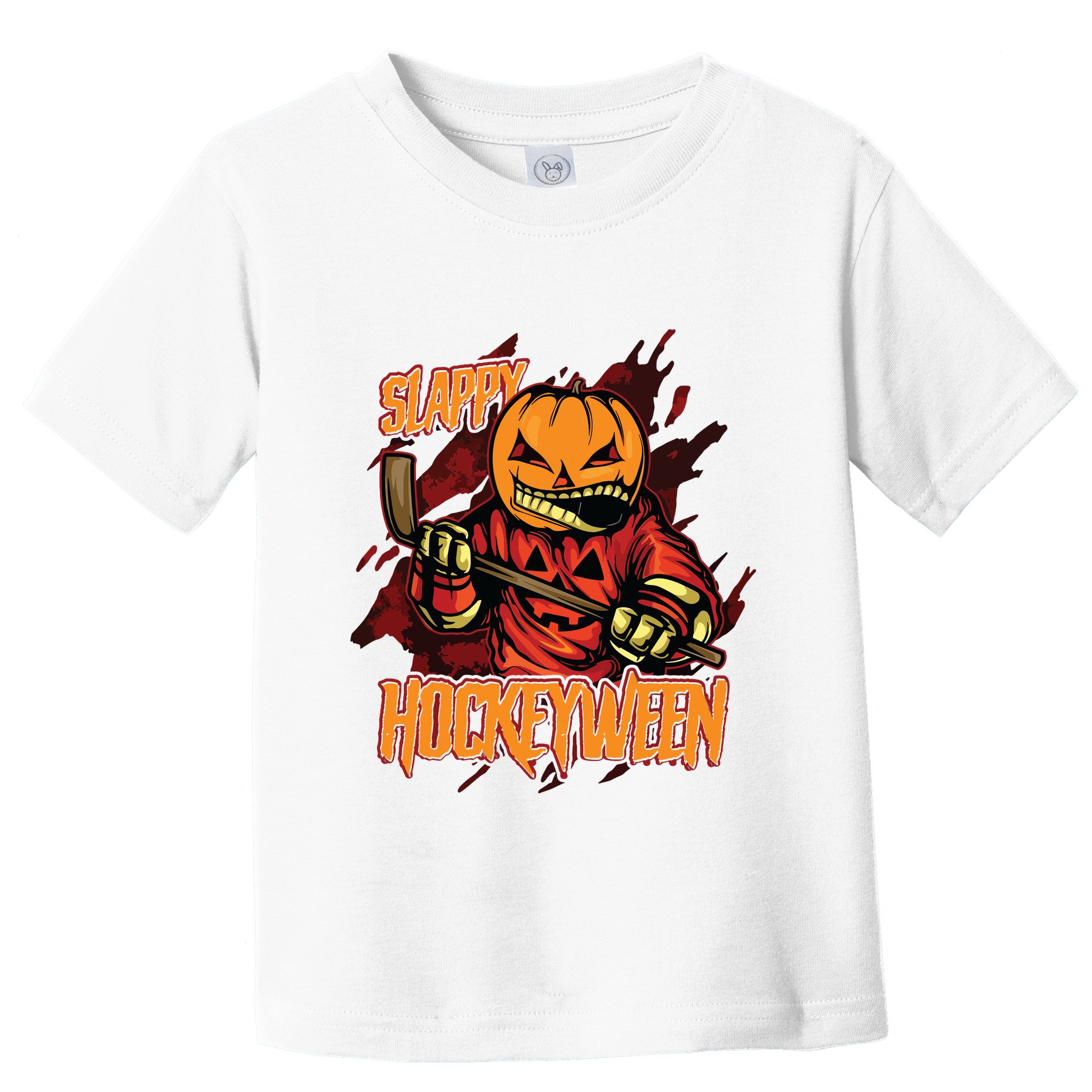 Hockey Slappy Hockeyween Pumpkin Jack O Lantern Halloween Toddler T-Shirt