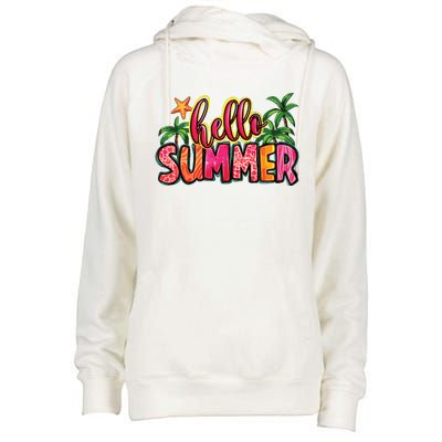 Hello Summer Womens Funnel Neck Pullover Hood