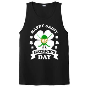 Happy Saint Hatrick's Day Hockey Fan Player St Patrick's Day Gift PosiCharge Competitor Tank