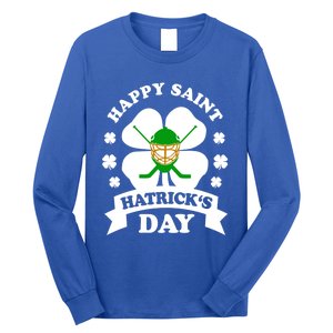 Happy Saint Hatrick's Day Hockey Fan Player St Patrick's Day Gift Long Sleeve Shirt