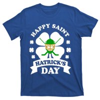 Happy Saint Hatrick's Day Hockey Fan Player St Patrick's Day Gift T-Shirt