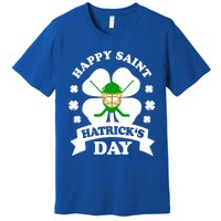 Happy Saint Hatrick's Day Hockey Fan Player St Patrick's Day Gift Premium T-Shirt