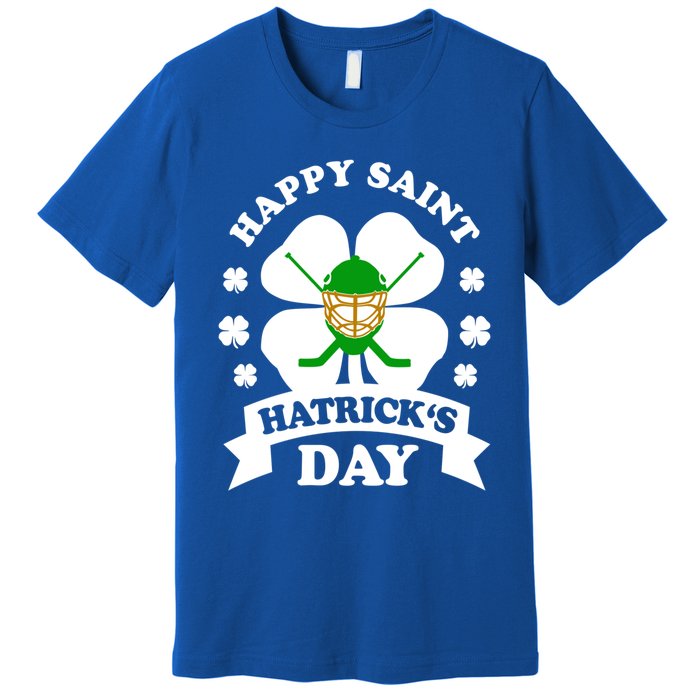 Happy Saint Hatrick's Day Hockey Fan Player St Patrick's Day Gift Premium T-Shirt