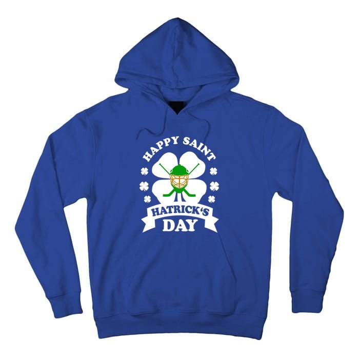 Happy Saint Hatrick's Day Hockey Fan Player St Patrick's Day Gift Tall Hoodie