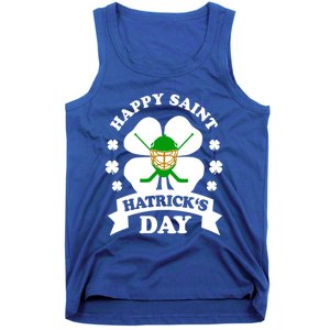 Happy Saint Hatrick's Day Hockey Fan Player St Patrick's Day Gift Tank Top