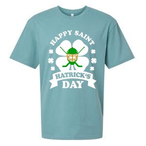 Happy Saint Hatrick's Day Hockey Fan Player St Patrick's Day Gift Sueded Cloud Jersey T-Shirt