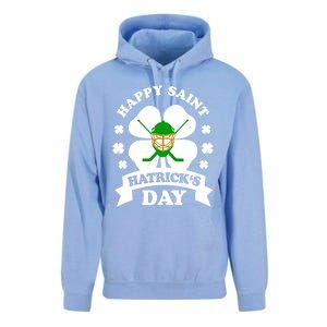 Happy Saint Hatrick's Day Hockey Fan Player St Patrick's Day Gift Unisex Surf Hoodie