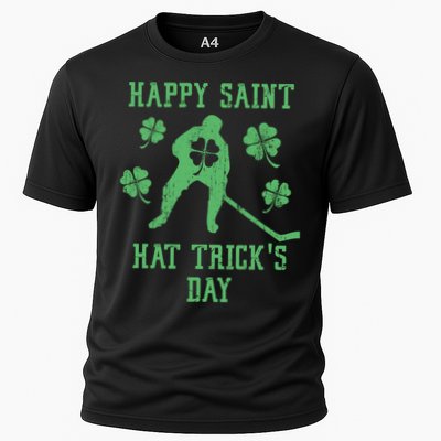 Happy Saint Hat Trick's Day Funny St Patricks Day Ice Hockey Gift Performance Shirt