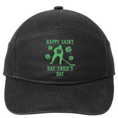 Happy Saint Hat Trick's Day Funny St Patricks Day Ice Hockey Gift 7-Panel Snapback Hat
