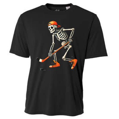 Halloween Skeleton Hockey Sport Costume Gift Cooling Performance Crew T-Shirt