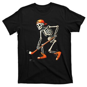 Halloween Skeleton Hockey Sport Costume Gift T-Shirt