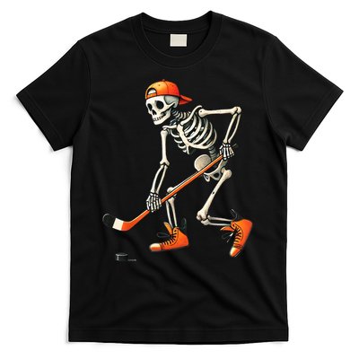 Halloween Skeleton Hockey Sport Costume Gift T-Shirt