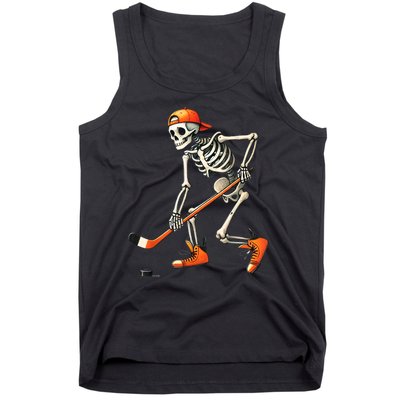 Halloween Skeleton Hockey Sport Costume Gift Tank Top