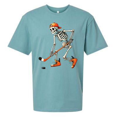 Halloween Skeleton Hockey Sport Costume Gift Sueded Cloud Jersey T-Shirt