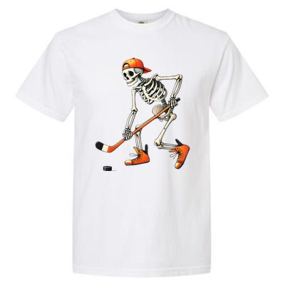 Halloween Skeleton Hockey Sport Costume Gift Garment-Dyed Heavyweight T-Shirt