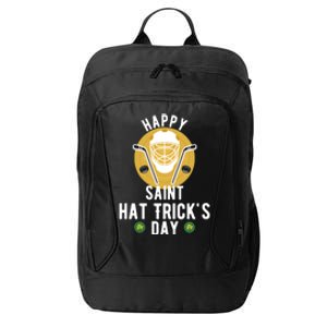 Happy Saint Hatricks Day Saint Patricks Day Holiday Hockey Gift City Backpack