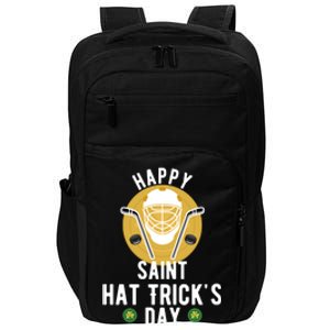 Happy Saint Hatricks Day Saint Patricks Day Holiday Hockey Gift Impact Tech Backpack