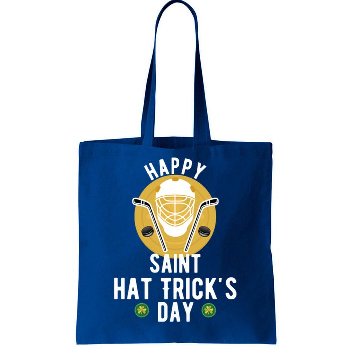 Happy Saint Hatricks Day Saint Patricks Day Holiday Hockey Gift Tote Bag