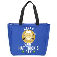 Happy Saint Hatricks Day Saint Patricks Day Holiday Hockey Gift Zip Tote Bag