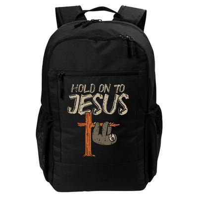 Hanging Sloth Hold On To Jesus God Christian Backpack