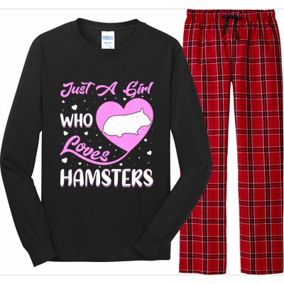 Heart Shape Hamster Just A Girl Who Loves Hamsters Gift Long Sleeve Pajama Set