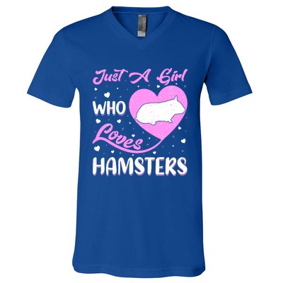 Heart Shape Hamster Just A Girl Who Loves Hamsters Gift V-Neck T-Shirt