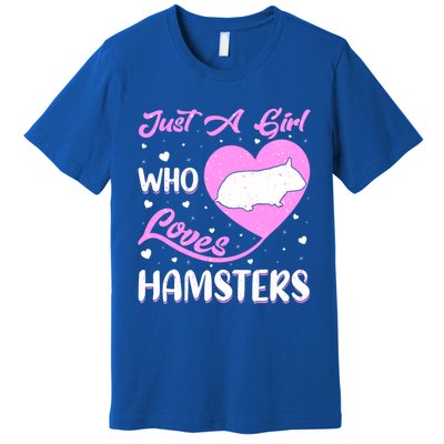 Heart Shape Hamster Just A Girl Who Loves Hamsters Gift Premium T-Shirt