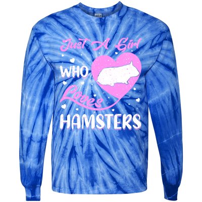 Heart Shape Hamster Just A Girl Who Loves Hamsters Gift Tie-Dye Long Sleeve Shirt