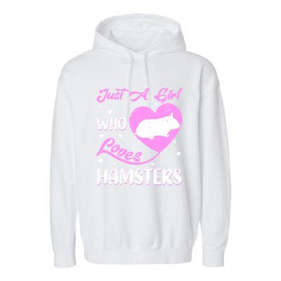 Heart Shape Hamster Just A Girl Who Loves Hamsters Gift Garment-Dyed Fleece Hoodie