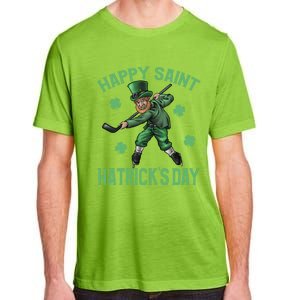 Happy Saint Hatricks Day St Patrick's Day Hockey Leprechaun Gift Adult ChromaSoft Performance T-Shirt