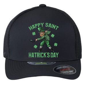 Happy Saint Hatricks Day St Patrick's Day Hockey Leprechaun Gift Flexfit Unipanel Trucker Cap