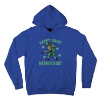 Happy Saint Hatricks Day St Patrick's Day Hockey Leprechaun Gift Hoodie