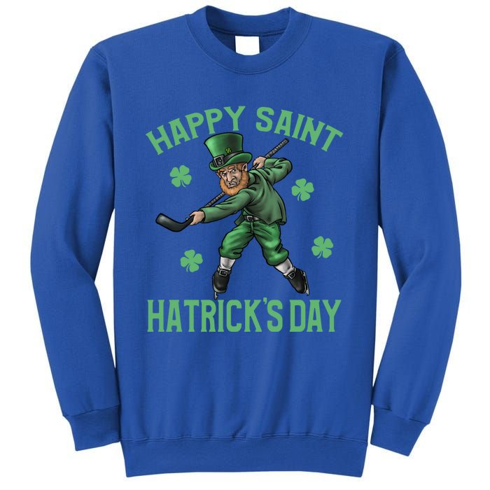 Happy Saint Hatricks Day St Patrick's Day Hockey Leprechaun Gift Sweatshirt