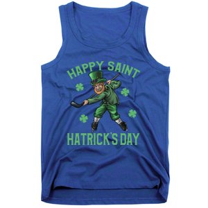 Happy Saint Hatricks Day St Patrick's Day Hockey Leprechaun Gift Tank Top