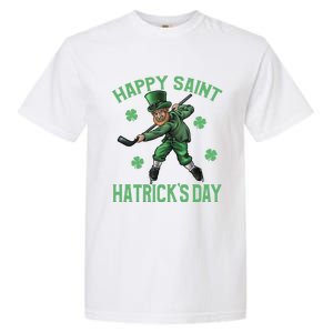 Happy Saint Hatricks Day St Patrick's Day Hockey Leprechaun Gift Garment-Dyed Heavyweight T-Shirt