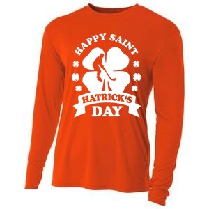 Happy Saint Hatrick's Day Hockey Fan Player St Patrick's Day Gift Cooling Performance Long Sleeve Crew