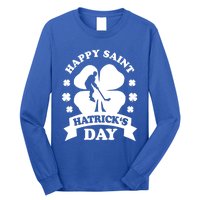 Happy Saint Hatrick's Day Hockey Fan Player St Patrick's Day Gift Long Sleeve Shirt