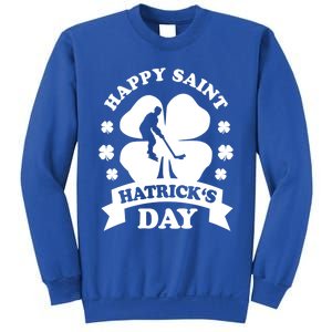 Happy Saint Hatrick's Day Hockey Fan Player St Patrick's Day Gift Sweatshirt