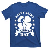 Happy Saint Hatrick's Day Hockey Fan Player St Patrick's Day Gift T-Shirt