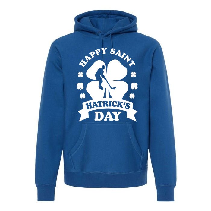 Happy Saint Hatrick's Day Hockey Fan Player St Patrick's Day Gift Premium Hoodie