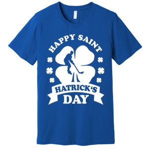 Happy Saint Hatrick's Day Hockey Fan Player St Patrick's Day Gift Premium T-Shirt