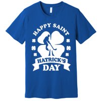 Happy Saint Hatrick's Day Hockey Fan Player St Patrick's Day Gift Premium T-Shirt