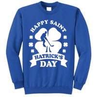 Happy Saint Hatrick's Day Hockey Fan Player St Patrick's Day Gift Tall Sweatshirt