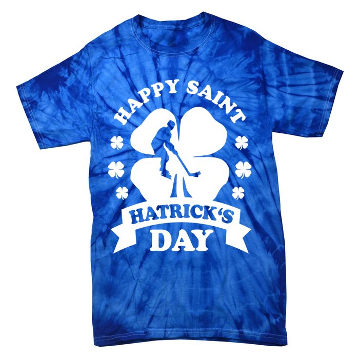 Happy Saint Hatrick's Day Hockey Fan Player St Patrick's Day Gift Tie-Dye T-Shirt