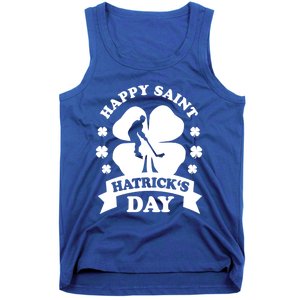 Happy Saint Hatrick's Day Hockey Fan Player St Patrick's Day Gift Tank Top